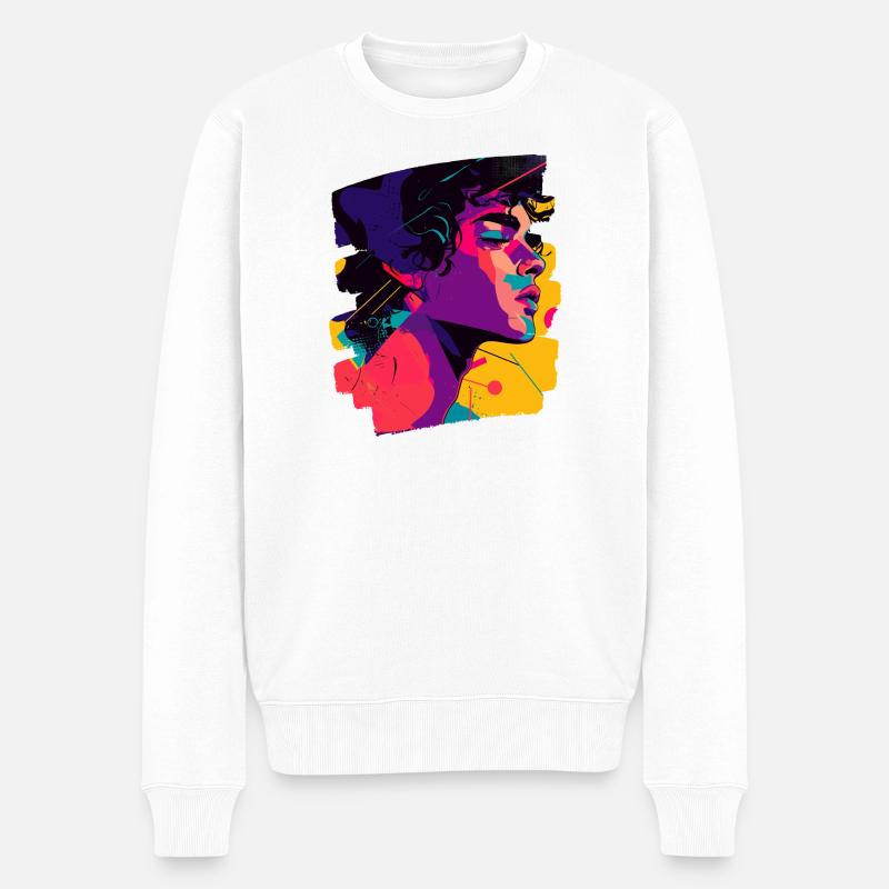80s - Männer Premium Bio Pullover - Weiß