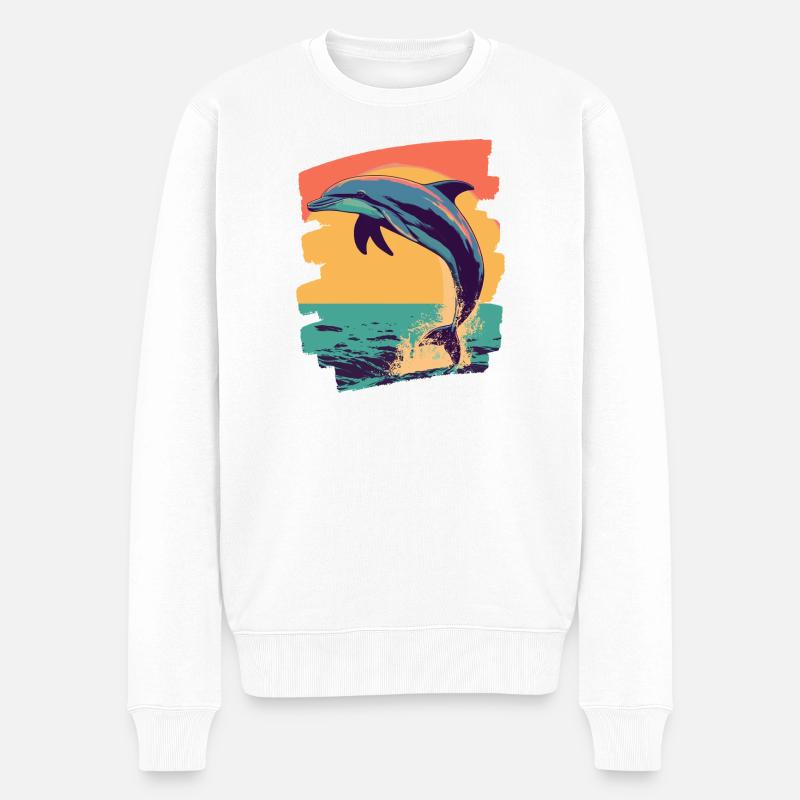 Delfin - Männer Premium Bio Pullover - Weiß