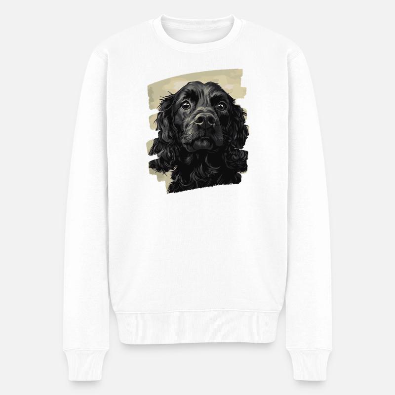 Cocker Spaniel - Männer Premium Bio Pullover - Weiß
