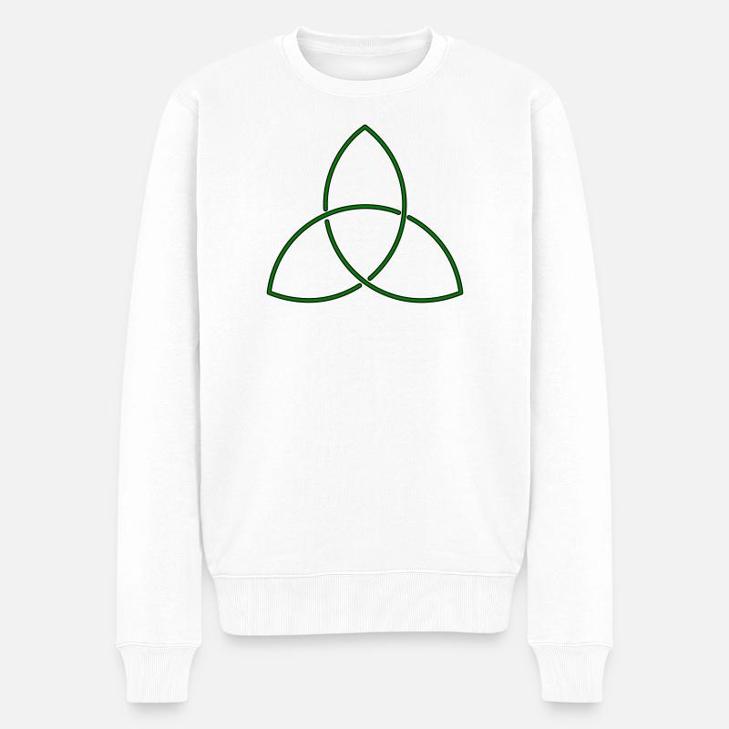 Keltischer Knoten (Triquetra) - Männer Premium Bio Pullover - Weiß