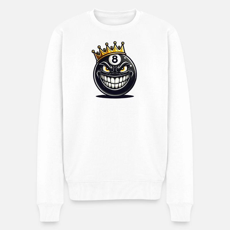 Billard König - Männer Premium Bio Pullover - Weiß