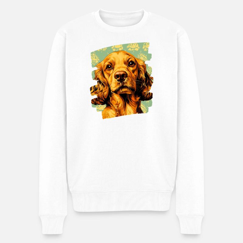 Cocker Spaniel - Männer Premium Bio Pullover - Weiß