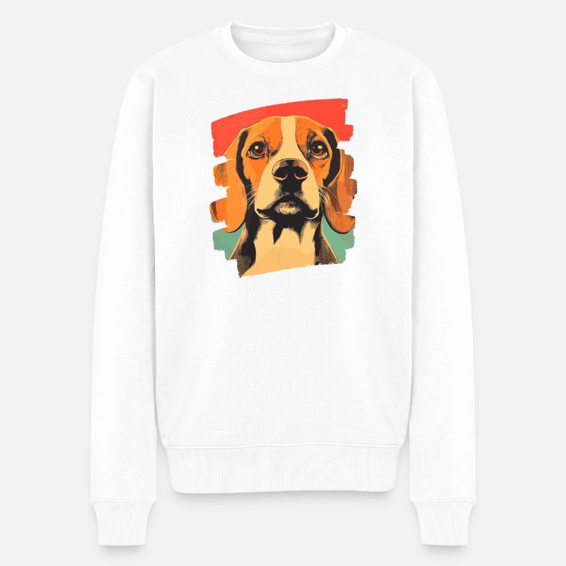 Beagle - Männer Premium Bio Pullover - Weiß