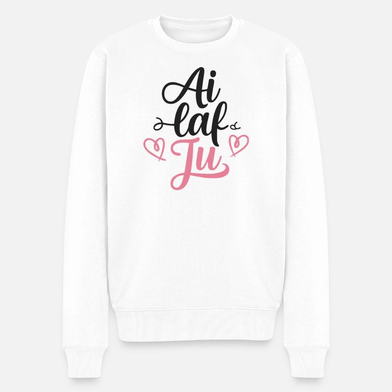 I laf ju - Pull Premium bio Homme - blanc