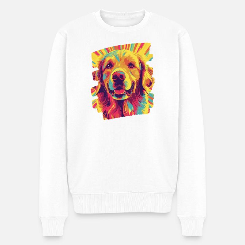 Golden Retriever - Männer Premium Bio Pullover - Weiß