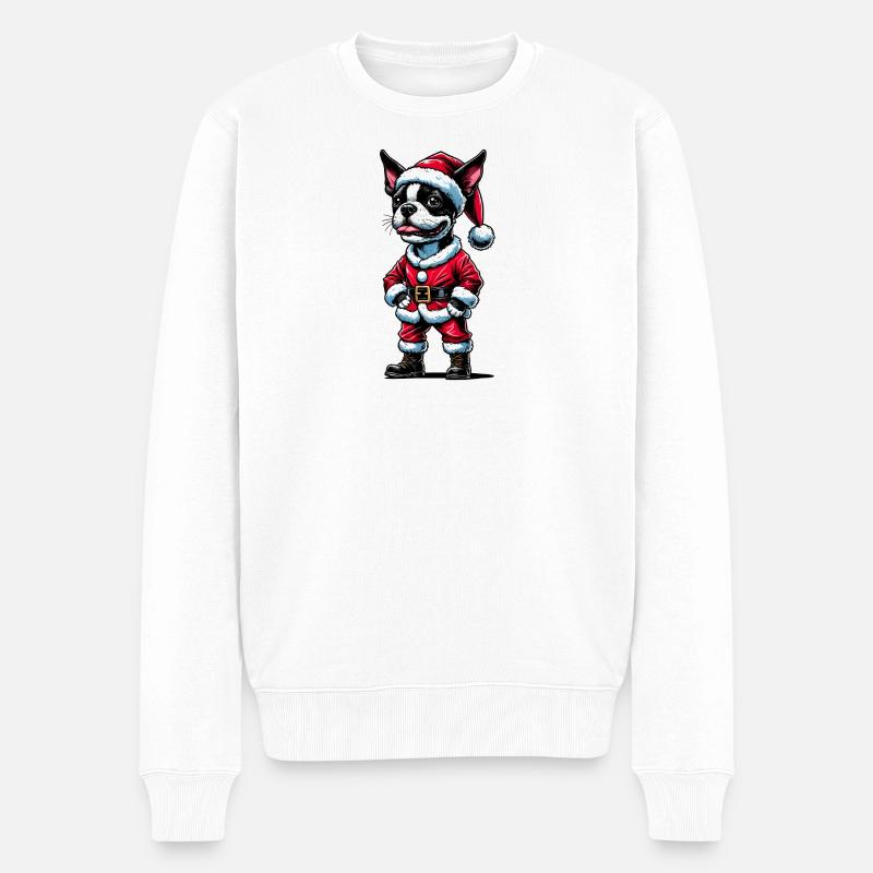 Bostie Weihnachtsmann - Männer Premium Bio Pullover - Weiß