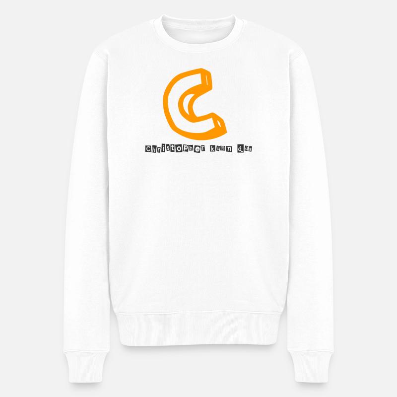 Christopher kann das Abstrakter Kaugummi-Print - Männer Premium Bio Pullover - Weiß