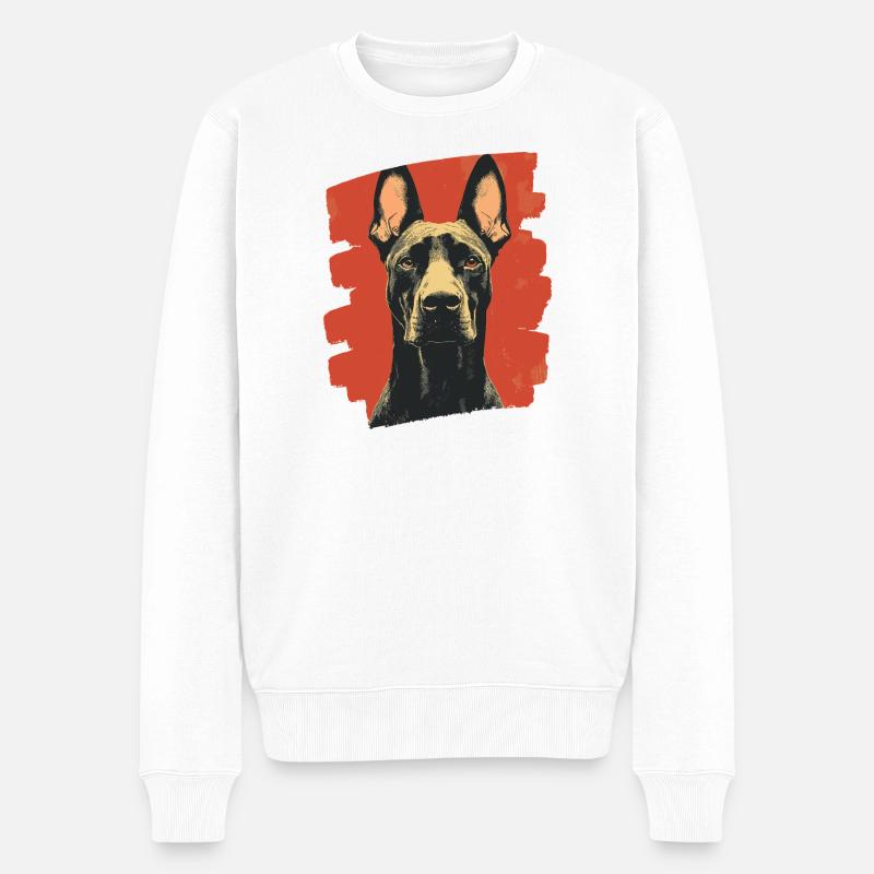 Dobermann - Männer Premium Bio Pullover - Weiß