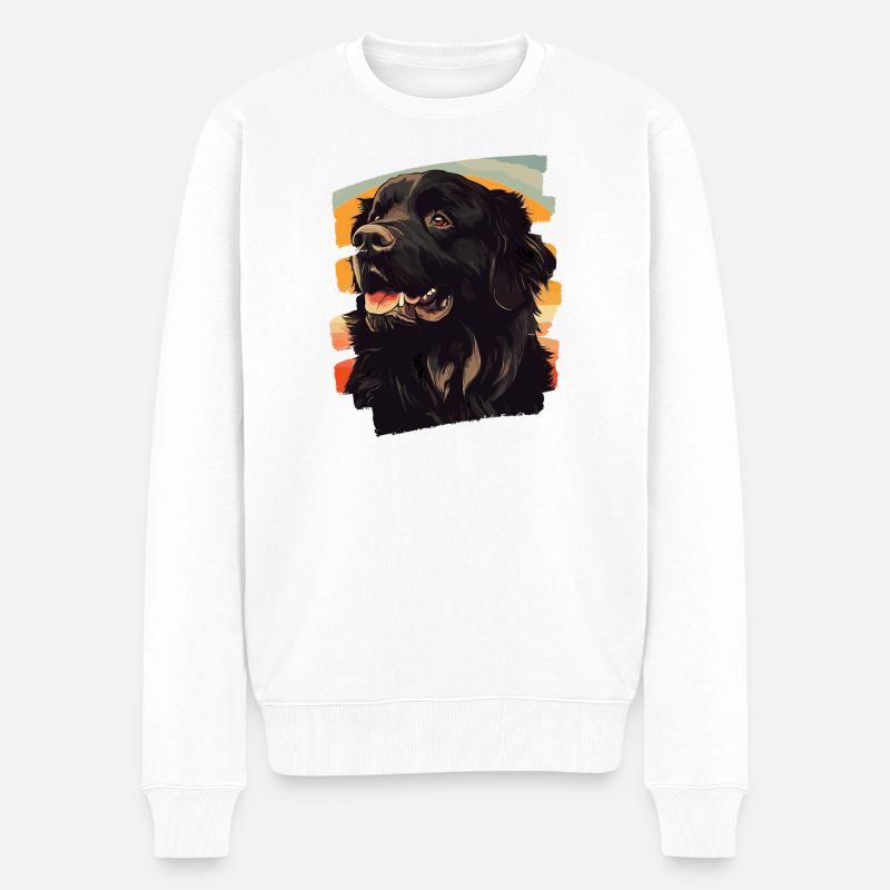 Neufundländer - Männer Premium Bio Pullover - Weiß