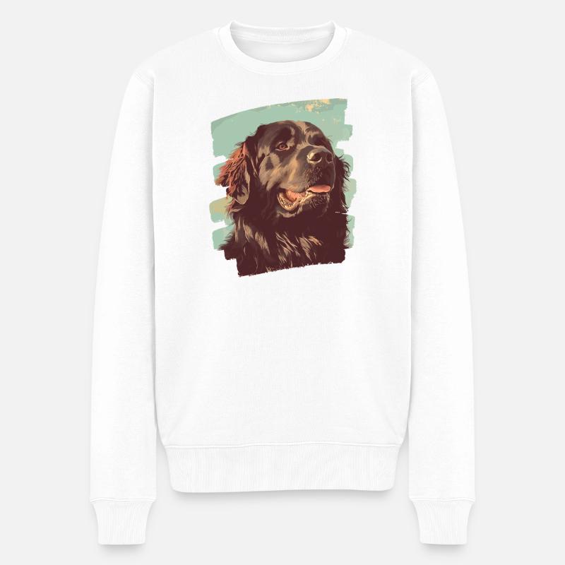 Neufundländer - Männer Premium Bio Pullover - Weiß