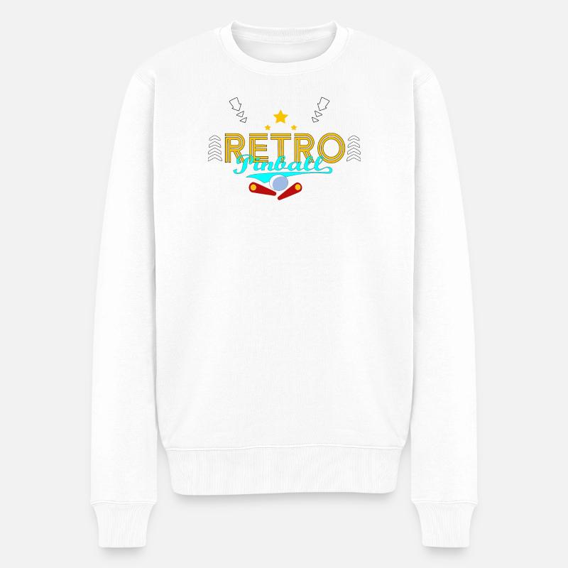 Retro-Flipper - Männer Premium Bio Pullover - Weiß