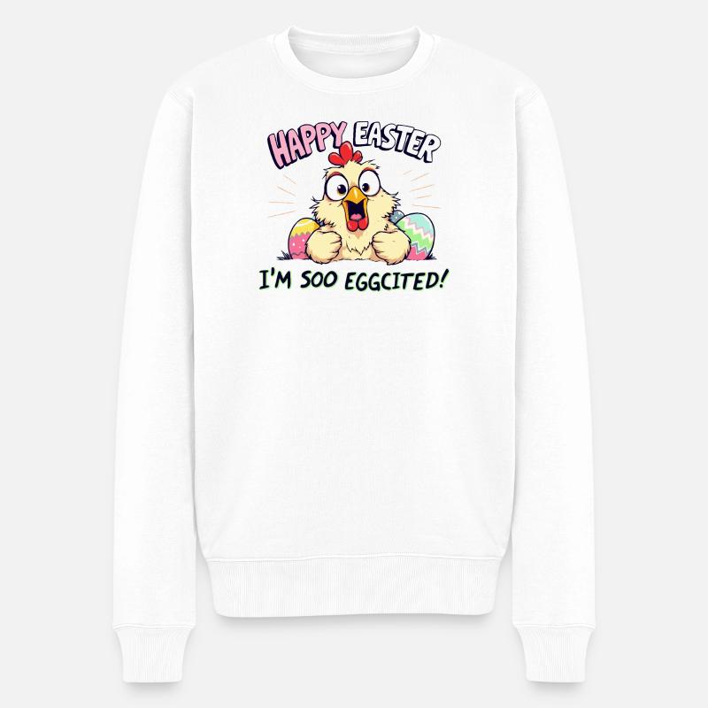 Joyeuses Pâques, je suis œuf - Pull Premium bio Homme - blanc