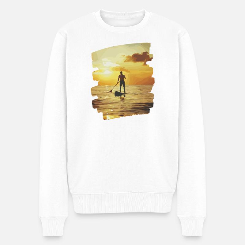 Stand-up-paddle SUP - Männer Premium Bio Pullover - Weiß