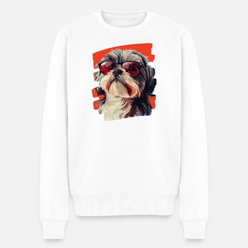 Shih Tzu - Männer Premium Bio Pullover - Weiß