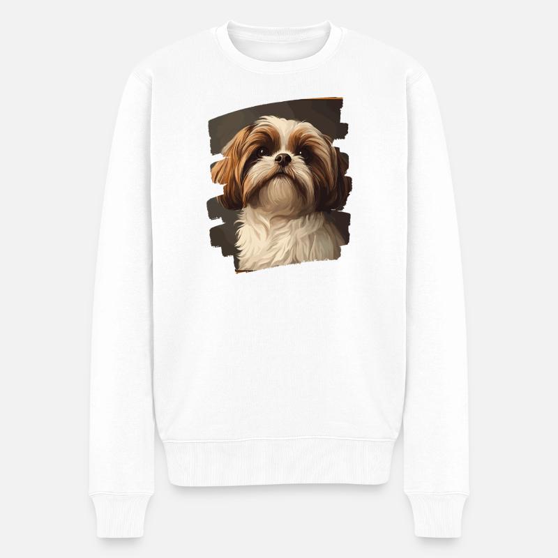 Shih Tzu - Ekologiczna męska bluza Premium - biały