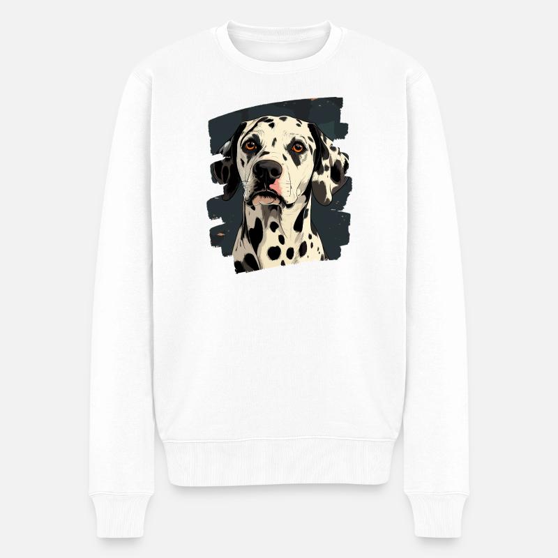 Dalmatiner - Männer Premium Bio Pullover - Weiß