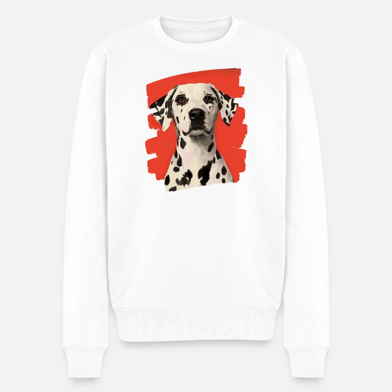 Dalmatiner - Männer Premium Bio Pullover - Weiß