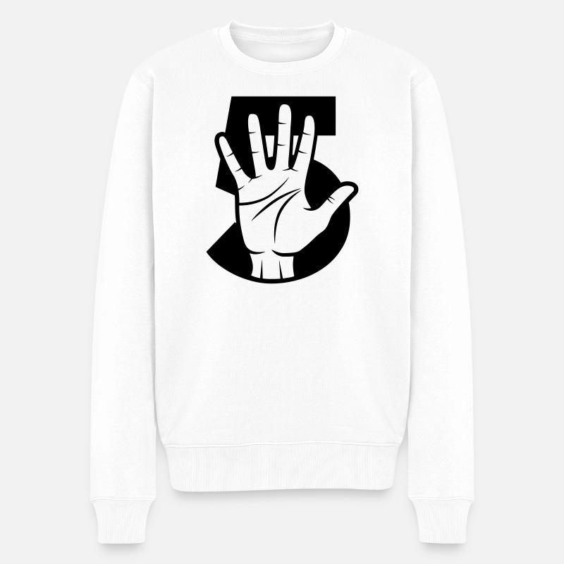 Gib mir 5 - schlag ein - Männer Premium Bio Pullover - Weiß