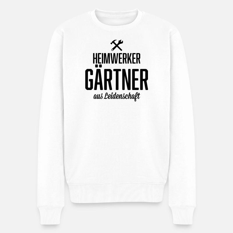 Heimwerker Gärtner - Männer Premium Bio Pullover - Weiß