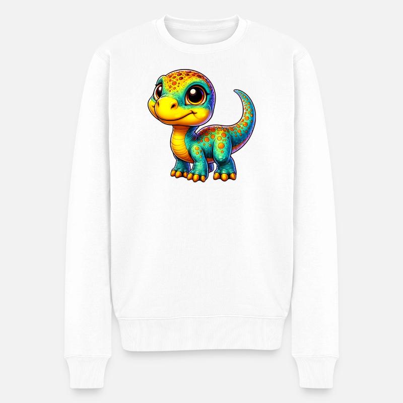 Dinosaurier - Männer Premium Bio Pullover - Weiß