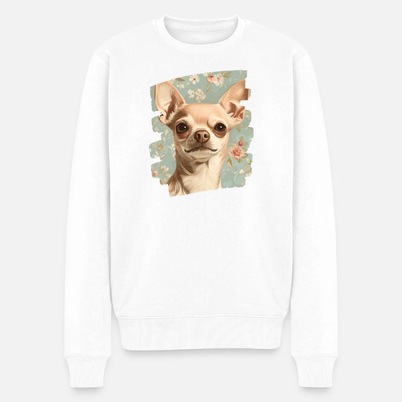 Chihuahua - Männer Premium Bio Pullover - Weiß