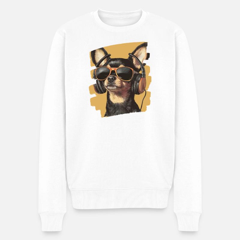 Chihuahua - Männer Premium Bio Pullover - Weiß