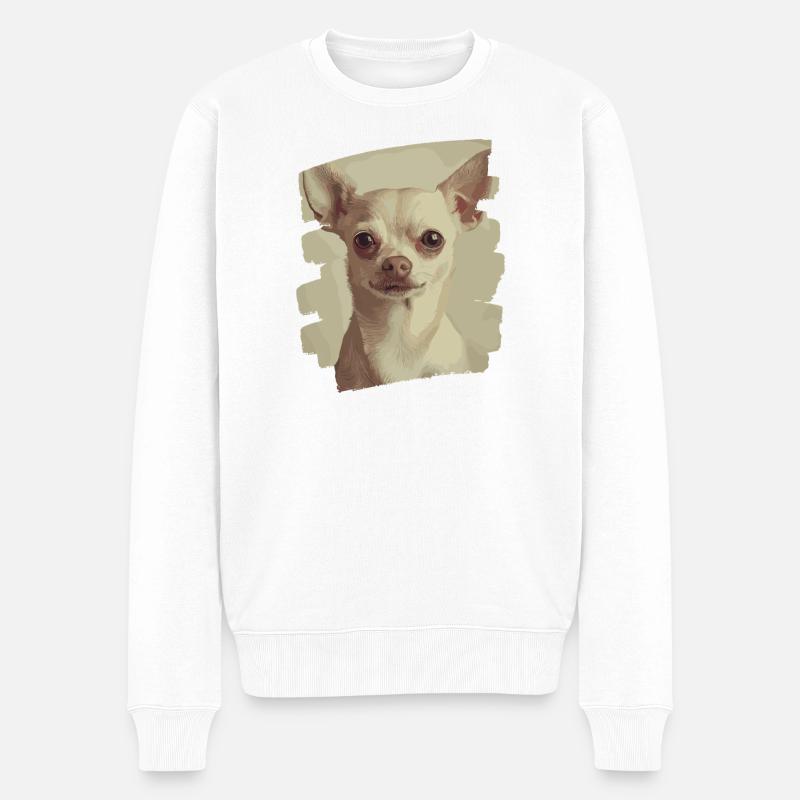 Chihuahua - Männer Premium Bio Pullover - Weiß