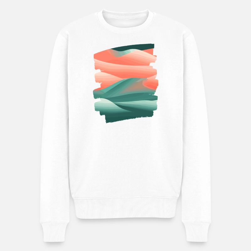 Abstrakte Kunst - Männer Premium Bio Pullover - Weiß