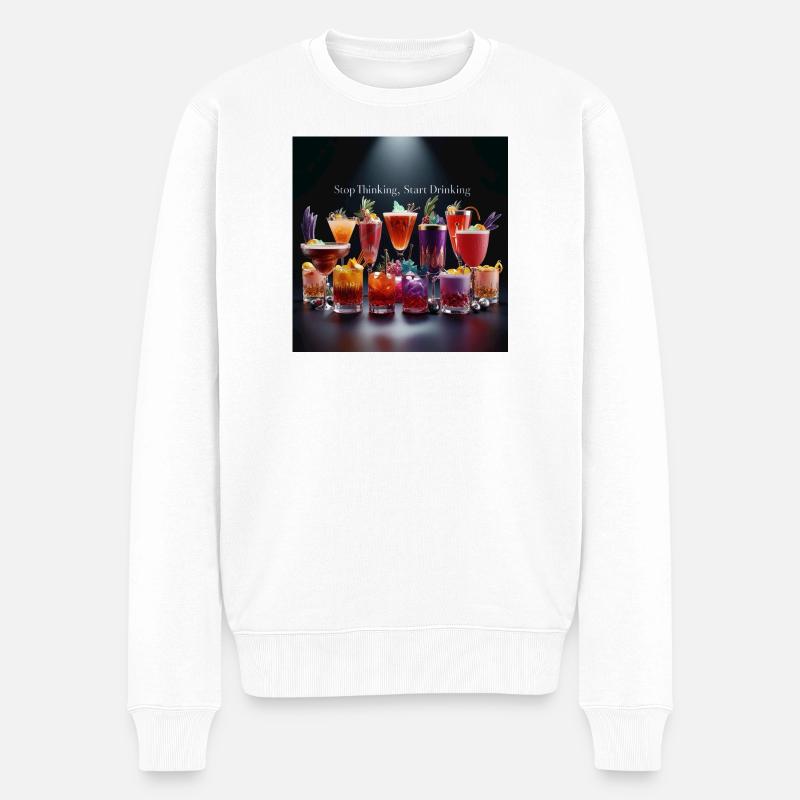 Cocktails mit Humorvollen Text - Männer Premium Bio Pullover - Weiß