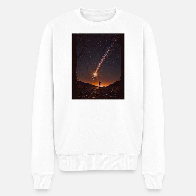 Chemin des étincelles de feu - Pull Premium bio Homme - blanc