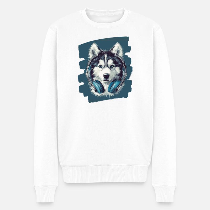 Pomsky - Männer Premium Bio Pullover - Weiß