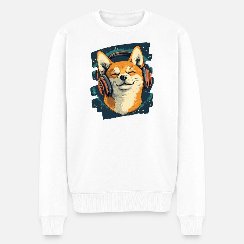 Shiba Inu - Männer Premium Bio Pullover - Weiß