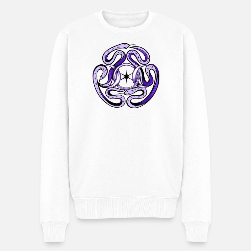 Hekate Snakes - Männer Premium Bio Pullover - Weiß