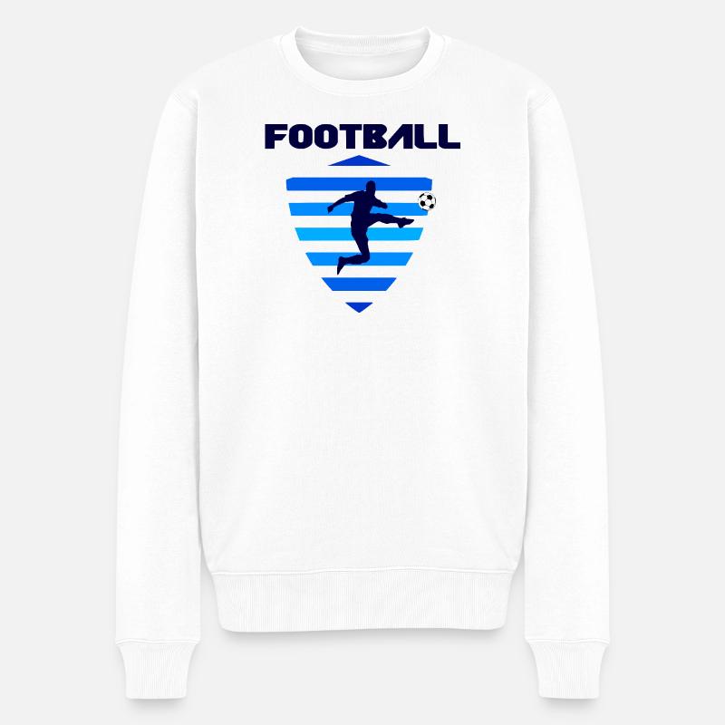 Fußball - Männer Premium Bio Pullover - Weiß