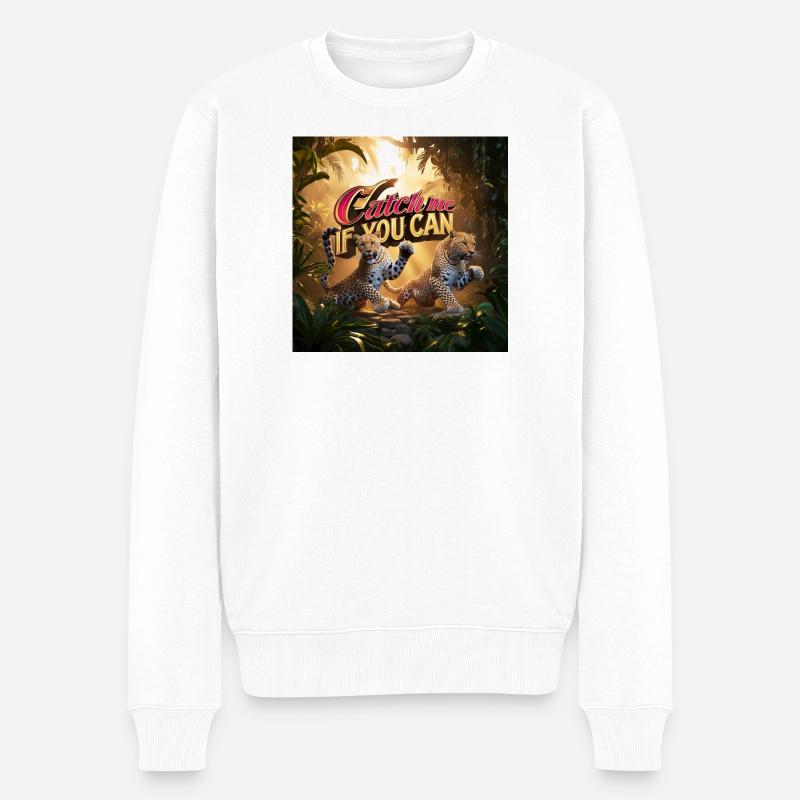 Attrape-moi si tu peux, Léopard - Pull Premium bio Homme - blanc