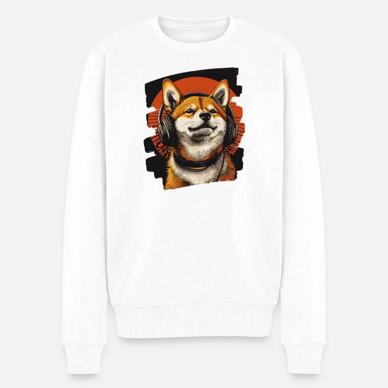 Shiba Inu - Männer Premium Bio Pullover - Weiß