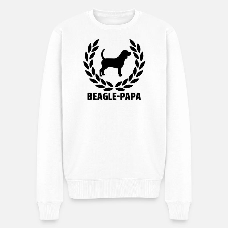 Beagle Papa - Männer Premium Bio Pullover - Weiß