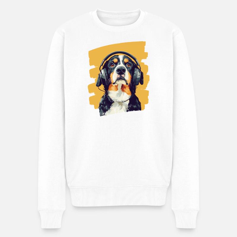 Entlebucher Sennenhund - Männer Premium Bio Pullover - Weiß