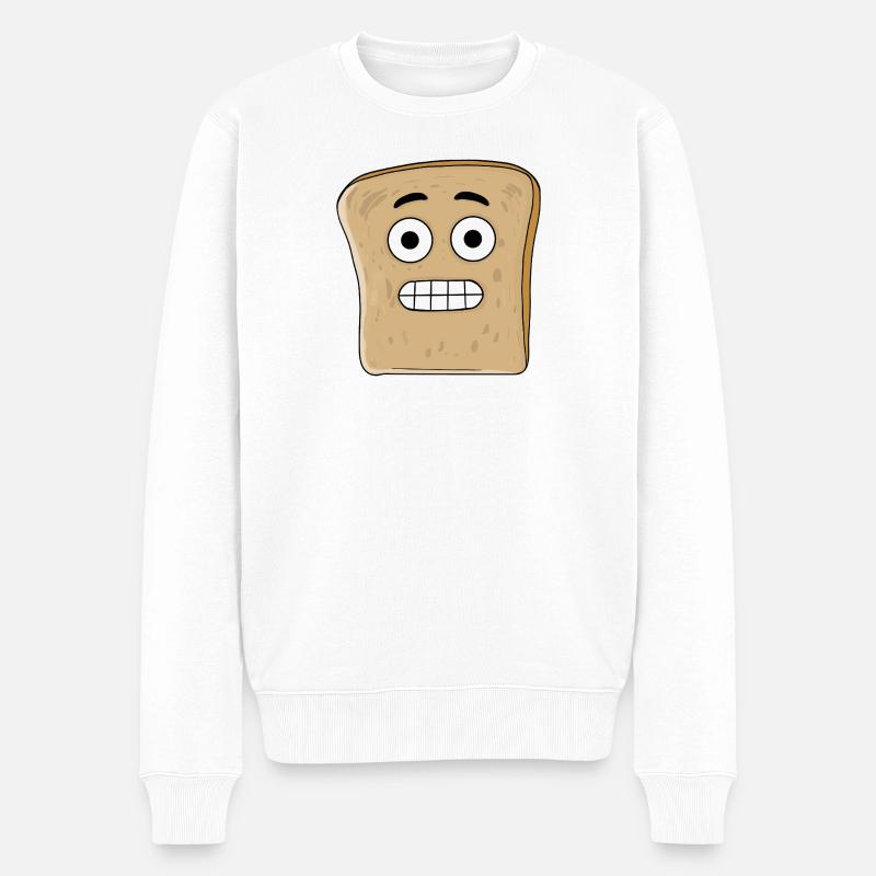 Angespanntes Brot - Männer Premium Bio Pullover - Weiß