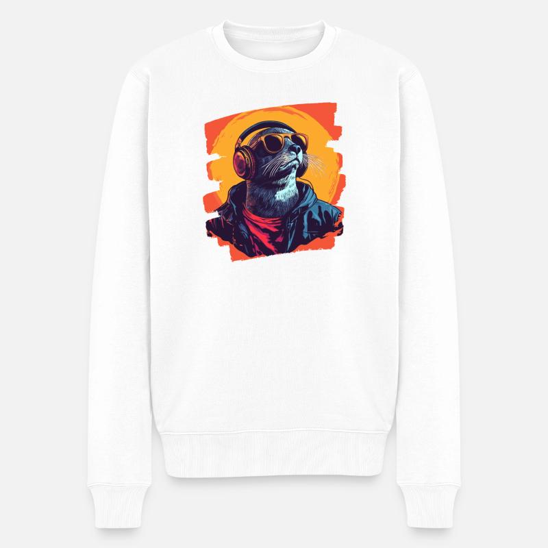 Robbe - Männer Premium Bio Pullover - Weiß