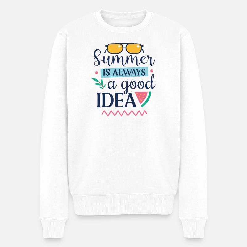 L’été est toujours une bonne idée - Pull Premium bio Homme - blanc