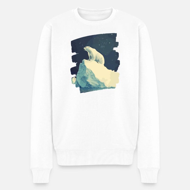 Eisbär - Männer Premium Bio Pullover - Weiß