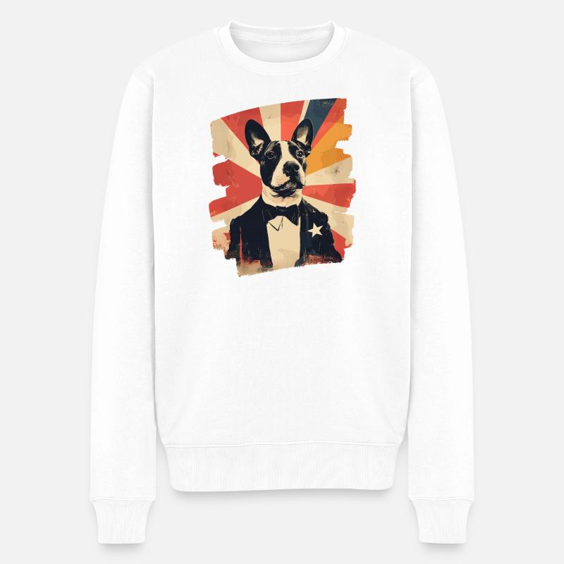 Bullterrier Kampfhund - Männer Premium Bio Pullover - Weiß