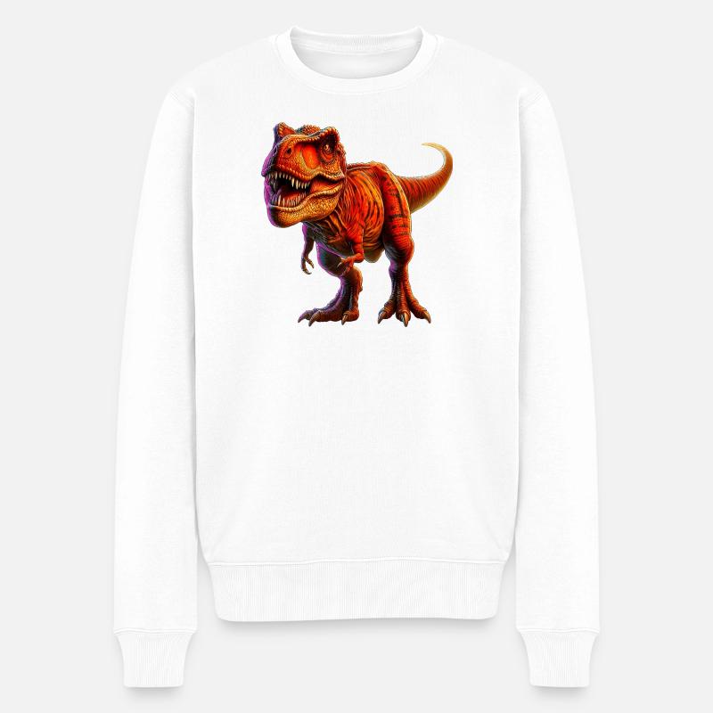 Dinosaurier - Männer Premium Bio Pullover - Weiß