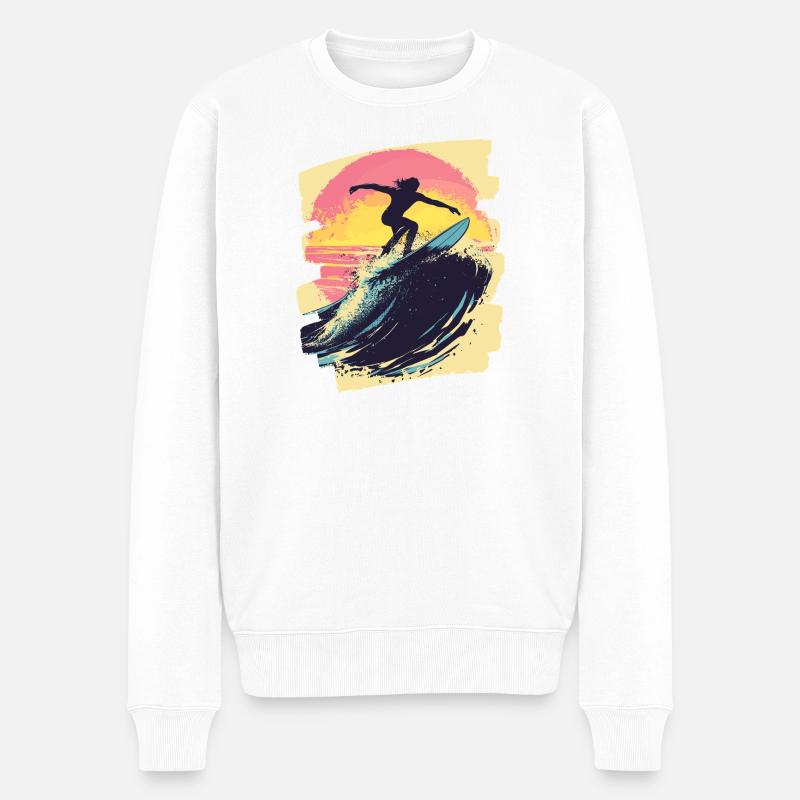 Surfeur Surf Planche de surf Surf - Pull Premium bio Homme - blanc