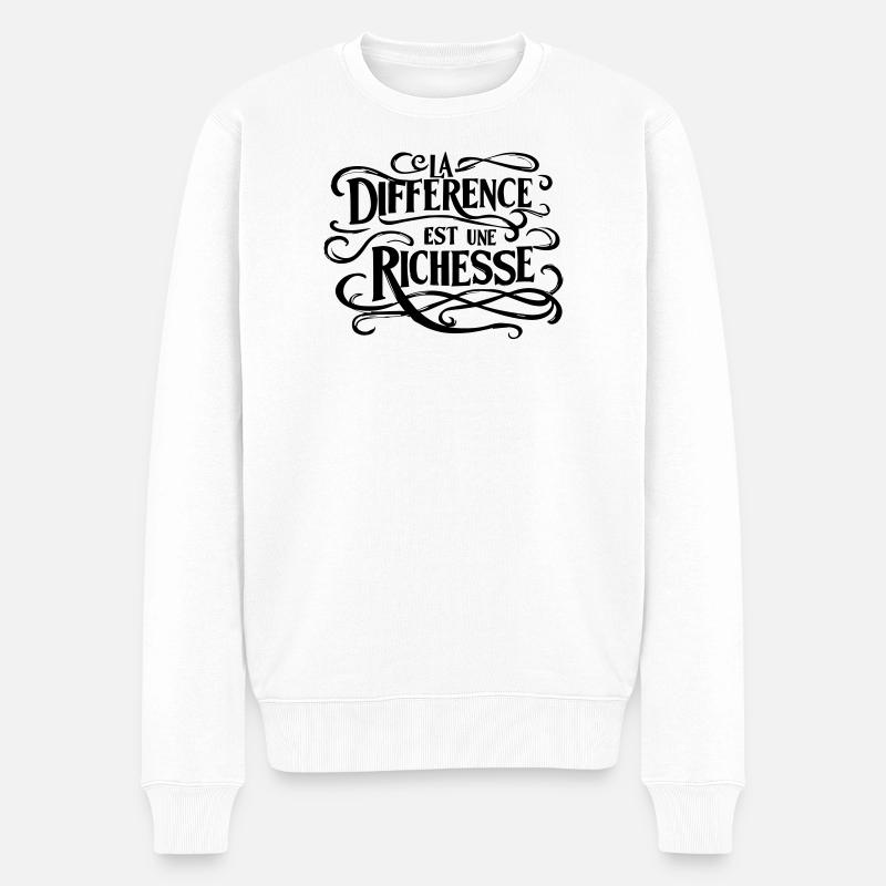 La différence est une richesse  - Pull Premium bio Homme - blanc