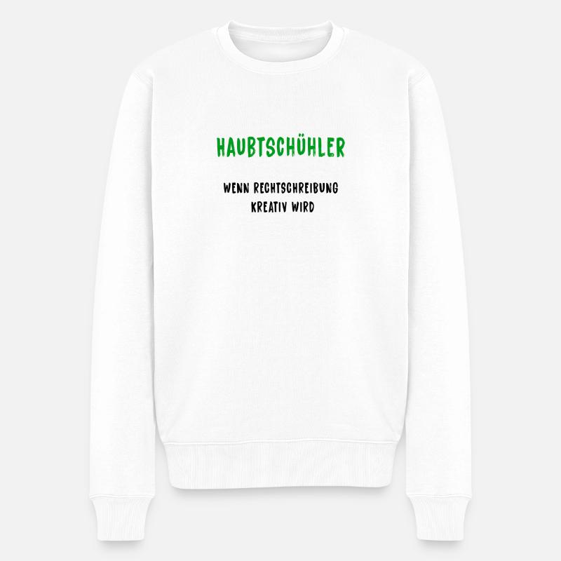 Haubtschühler – Orthographe créative - Pull Premium bio Homme - blanc