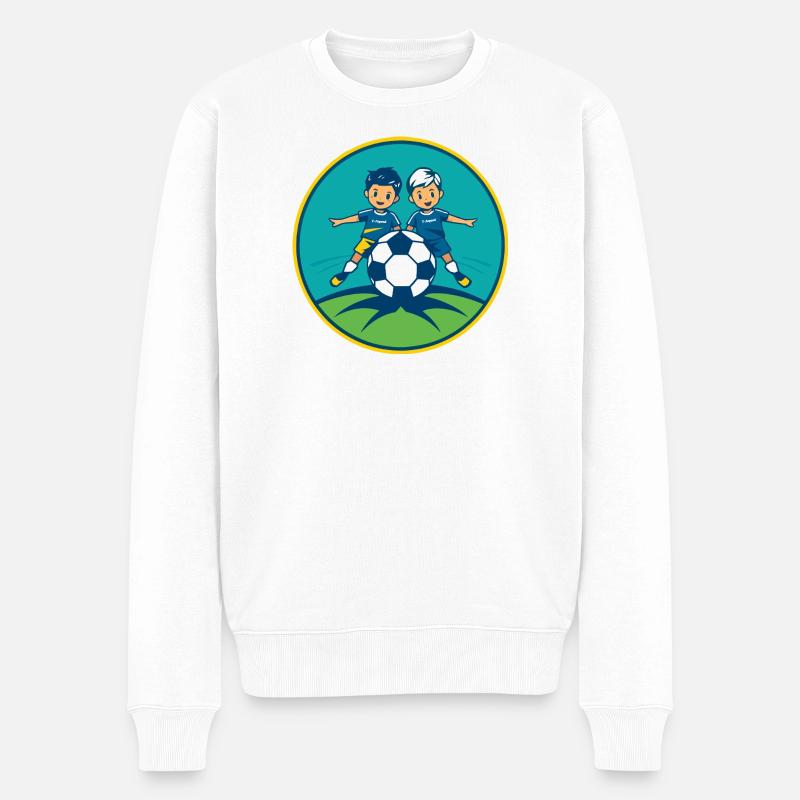 Fußball F-Jugend - Männer Premium Bio Pullover - Weiß