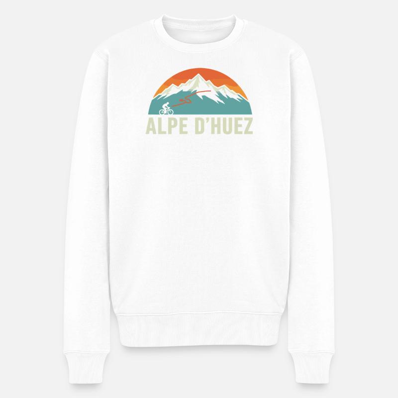 Alpe d'Huez Course Rétro - Pull Premium bio Homme - blanc
