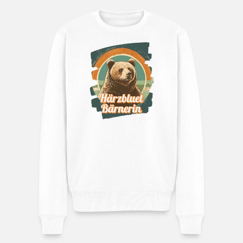 Härzbluetbärnerin Bärnerin Bernerin - Männer Premium Bio Pullover - Weiß